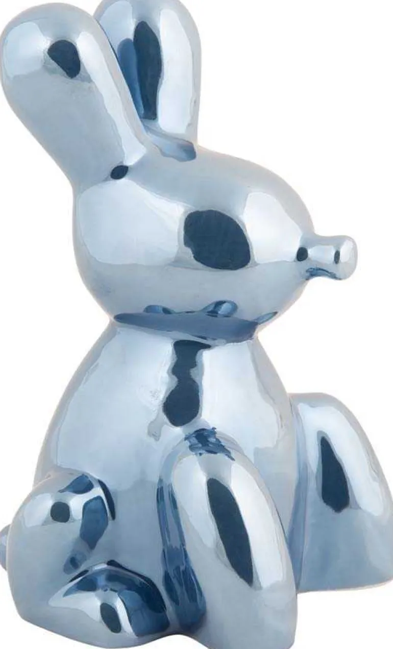Statue en céramique Balloon Bunny (Bleu foncé)