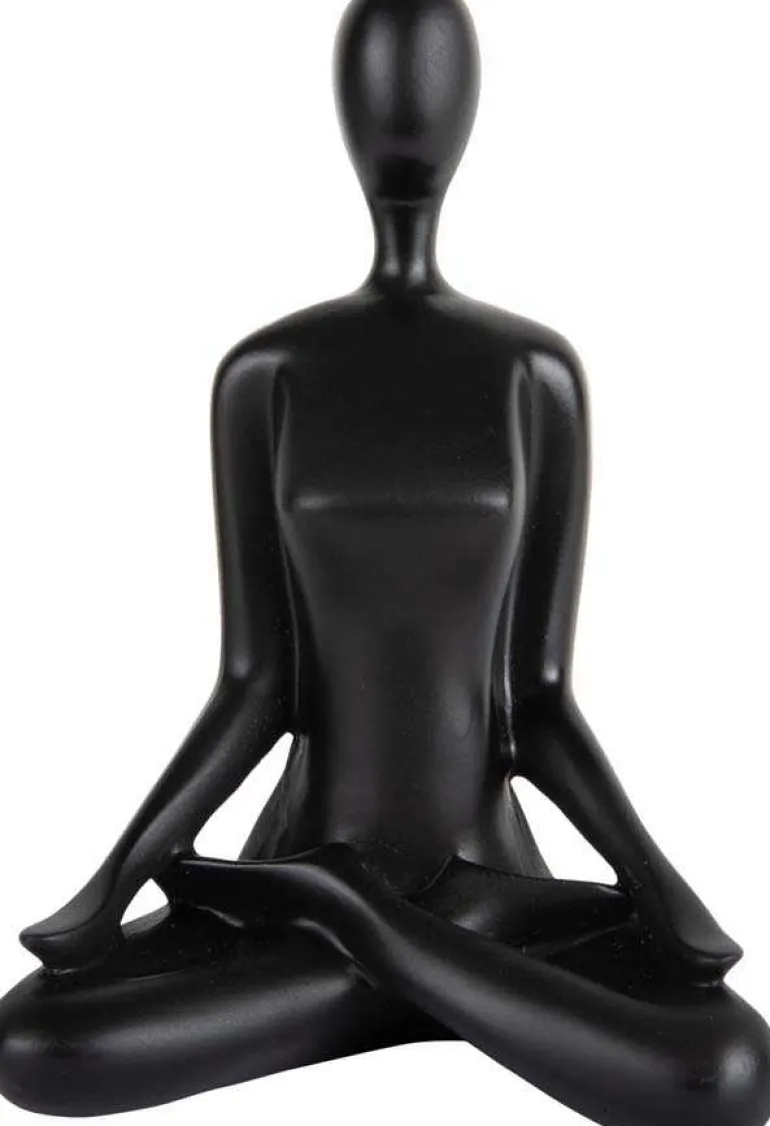 Statue en polyrésine Open Lotus (Noir)