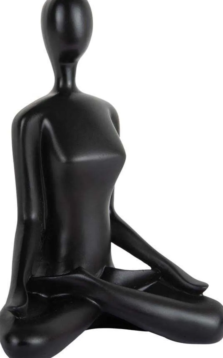 Statue en polyrésine Open Lotus (Noir)