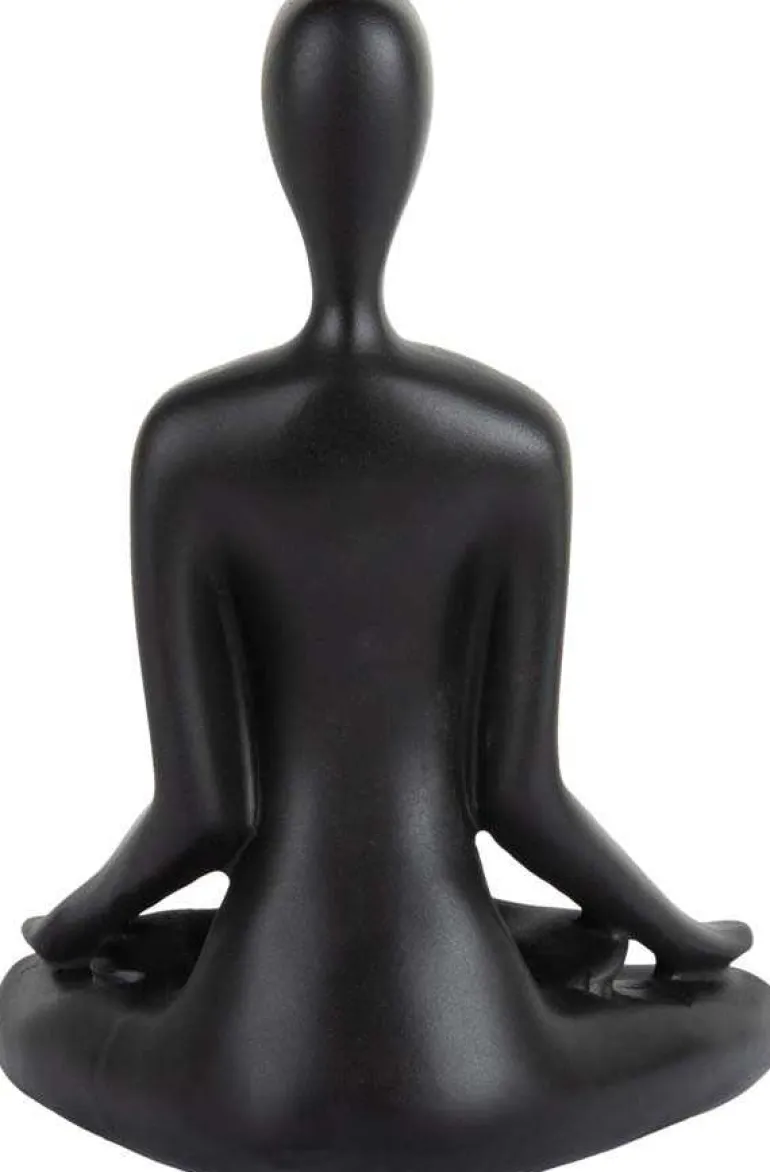 Statue en polyrésine Open Lotus (Noir)
