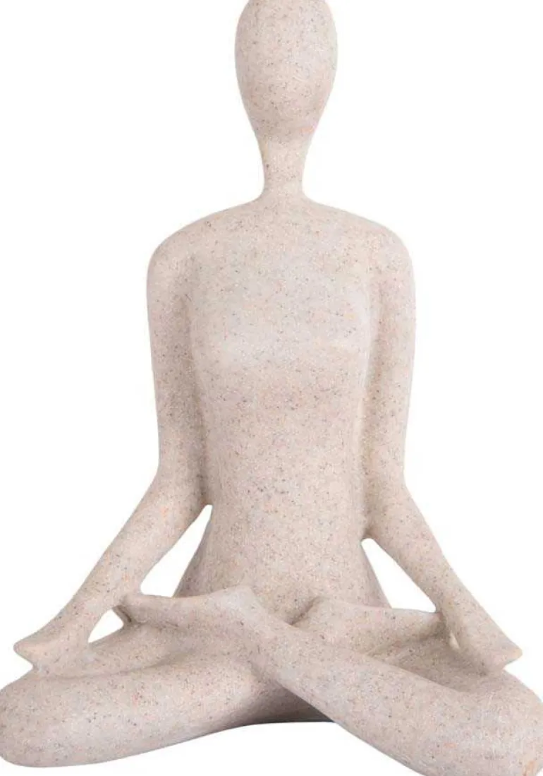 Statue en polyrésine Open Lotus (Gris clair)