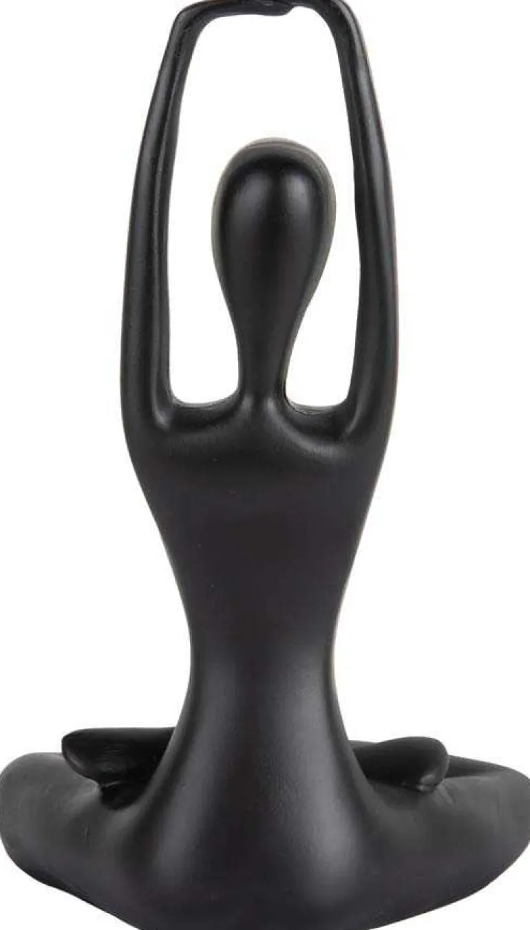 Statue en polyrésine Stretched Lotus (Noir)