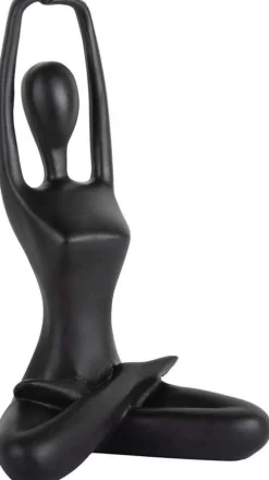 Statue en polyrésine Stretched Lotus (Noir)