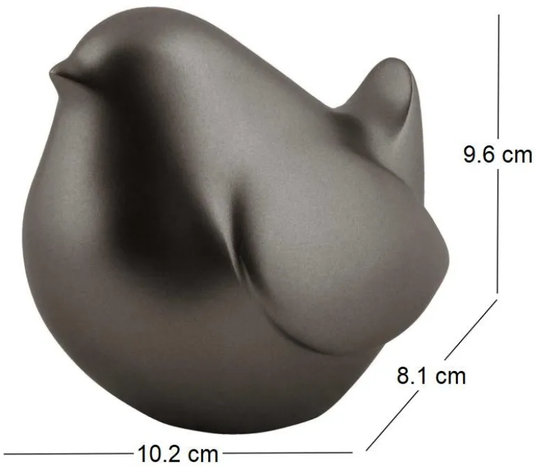 Statue en résine effet métalisé Fat Bird (Gris foncé)