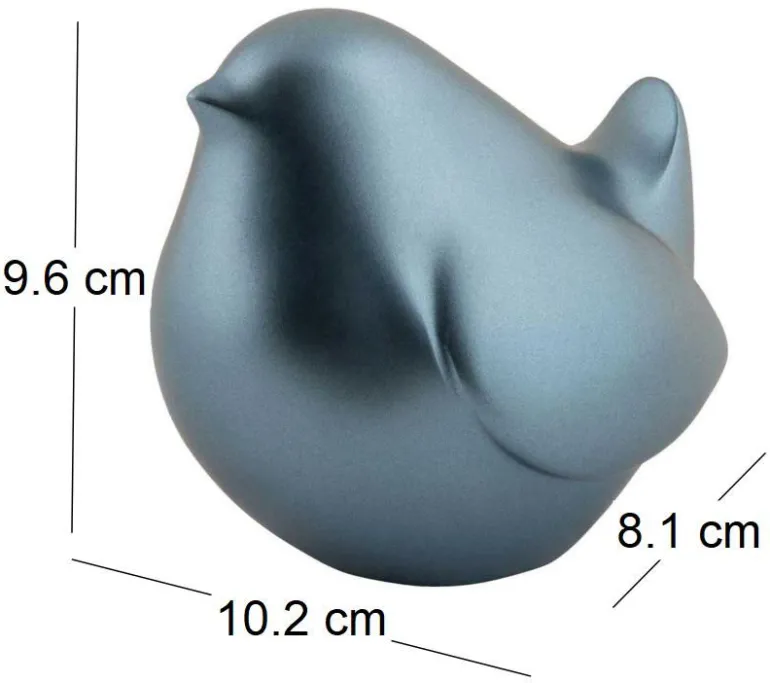 Statue en résine effet métalisé Fat Bird (Bleu métalisé)