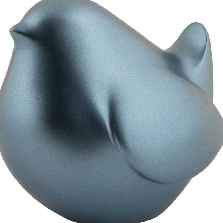 Statue en résine effet métalisé Fat Bird (Bleu métalisé)