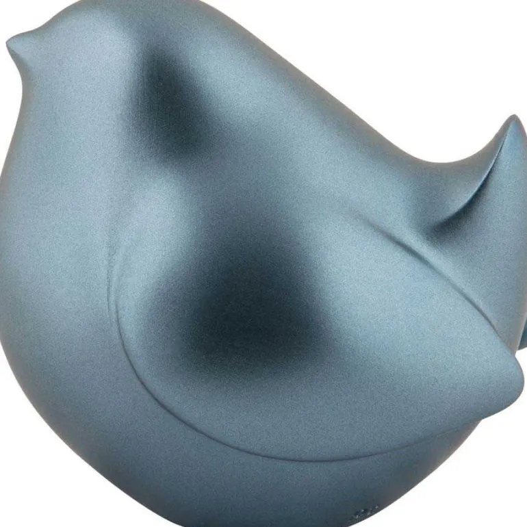 Statue en résine effet métalisé Fat Bird (Bleu métalisé)