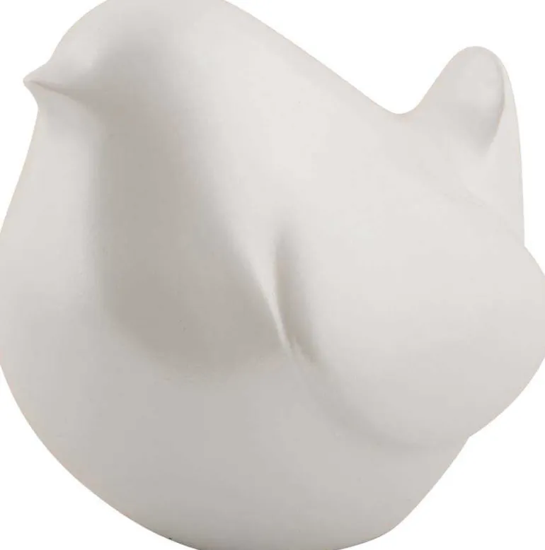 Statue en résine effet métalisé Fat Bird (Blanc)
