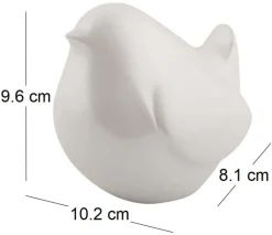 Statue en résine effet métalisé Fat Bird (Blanc)