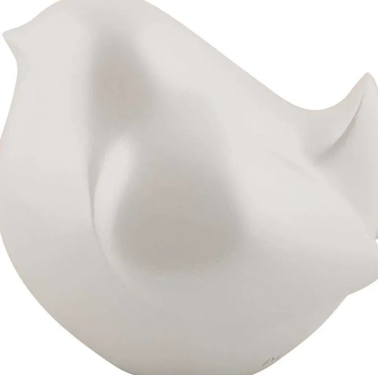 Statue en résine effet métalisé Fat Bird (Blanc)