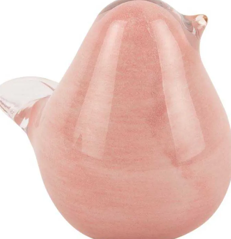 Statue en verre Fat Bird 9 x 6 x 8 cm (Rose pâle)