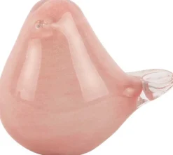 Statue en verre Fat Bird 9 x 6 x 8 cm (Rose pâle)