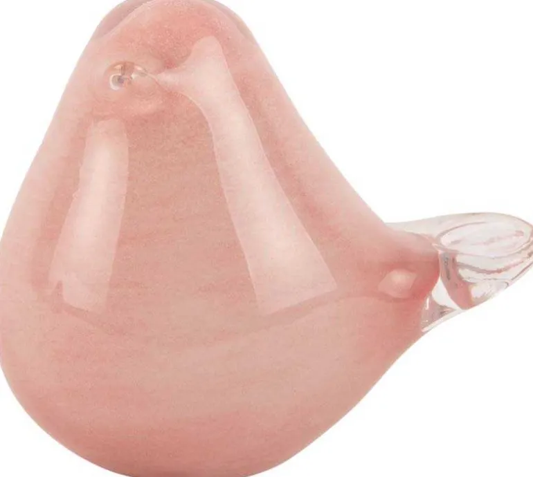 Statue en verre Fat Bird 9 x 6 x 8 cm (Rose pâle)