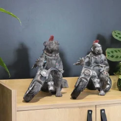 Statuette animal motard en polyrésine (Singe)