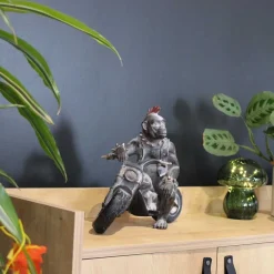 Statuette animal motard en polyrésine (Singe)