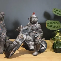 Statuette animal motard en polyrésine (Singe)