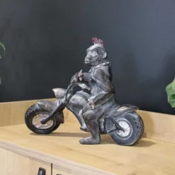 Statuette animal motard en polyrésine (Singe)