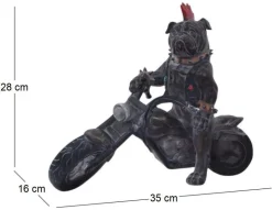 Statuette animal motard en polyrésine (Chien)