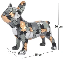 Statuette bouledogue debout en polyrésine Puzzle