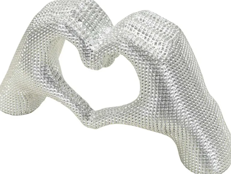 Statuette décorative en polyrésine Hands lover 25 x 7.5 x 13.5 cm (Argent)