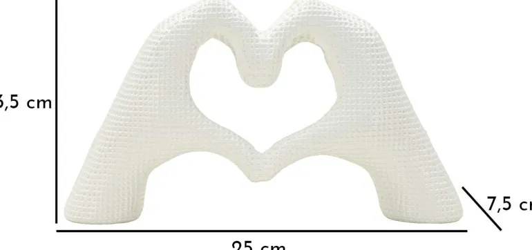 Statuette décorative en polyrésine Hands lover 25 x 7.5 x 13.5 cm (Blanc)