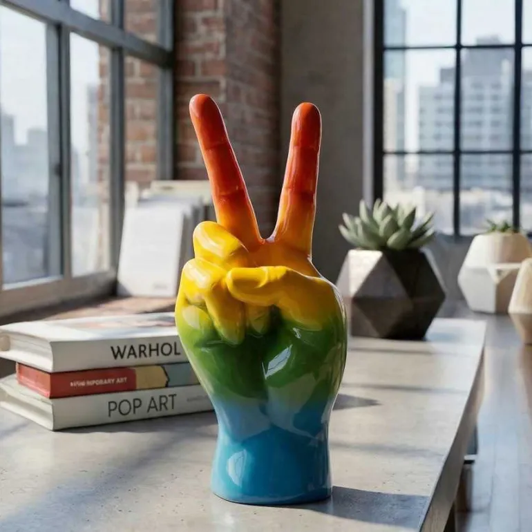 Statuette en polyrésine Rainbow hand (Ok)