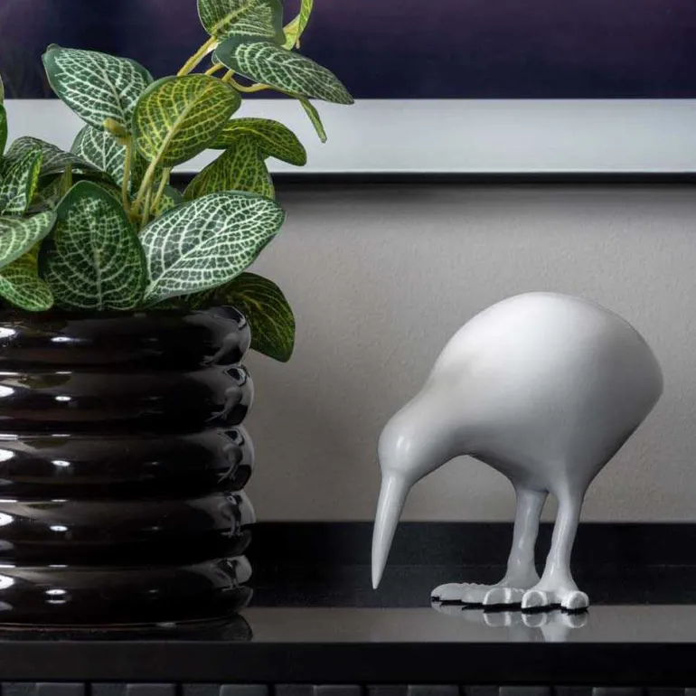 Statuette Kiwi en aluminium (Blanc)