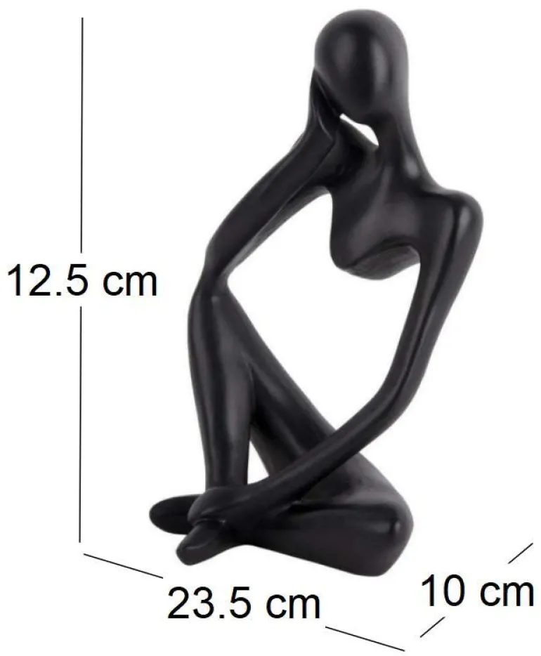 Statuette silhouette en polyrésine Imagine (Noir)