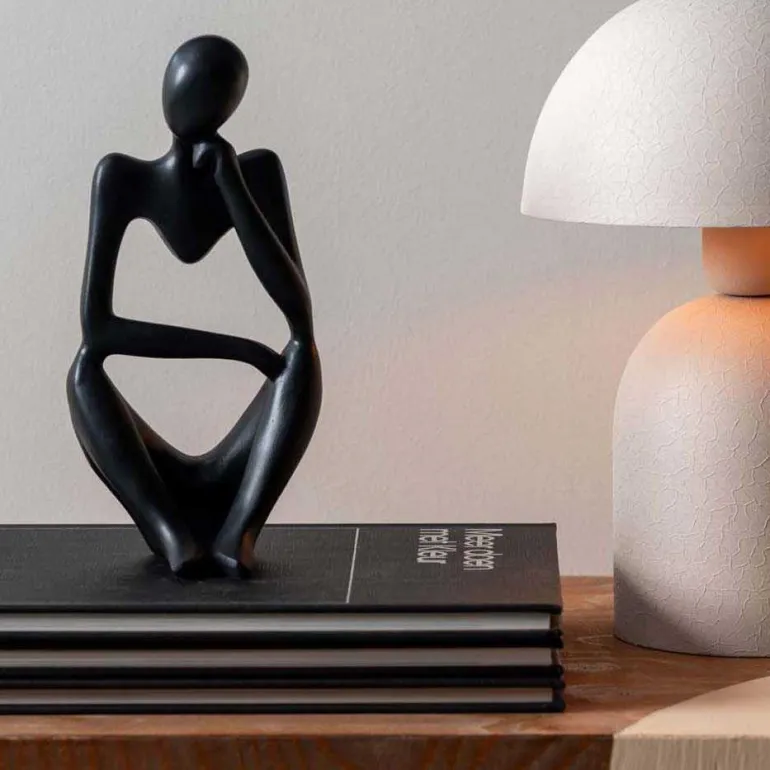 Statuette silhouette en polyrésine Wondering (Noir)