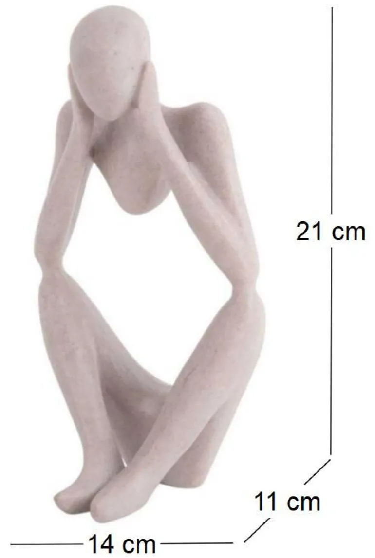 Statuette silhouette en polyrésine Dreaming (Gris clair)
