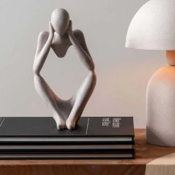 Statuette silhouette en polyrésine Dreaming (Gris clair)