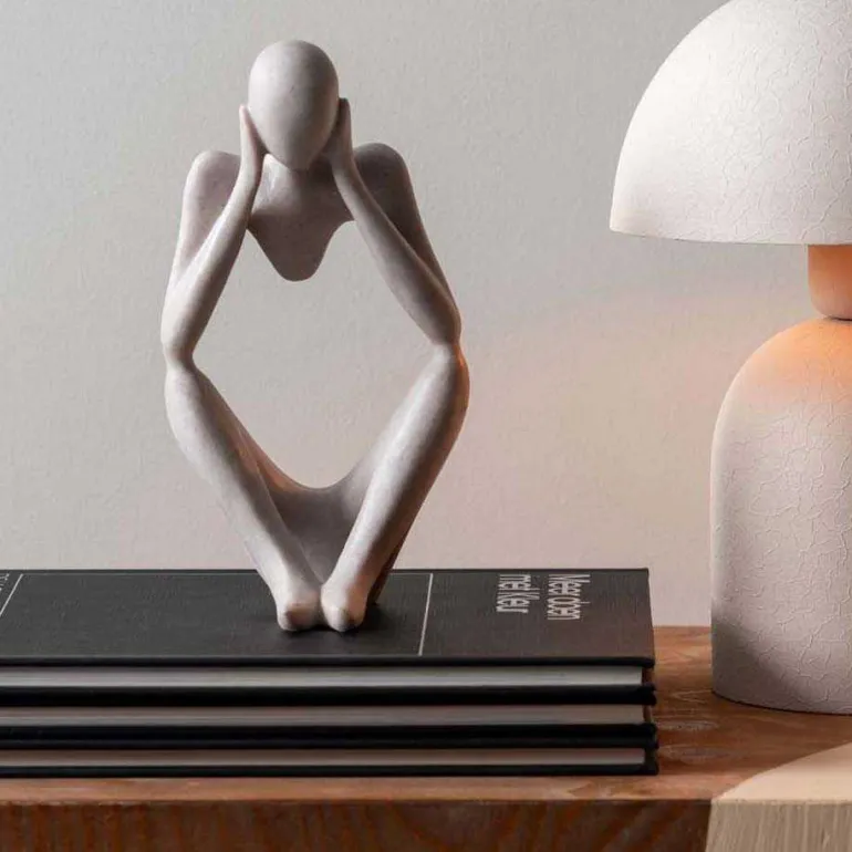 Statuette silhouette en polyrésine Dreaming (Gris clair)