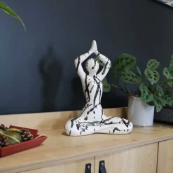 Statuette yoga en céramique Zoya splash