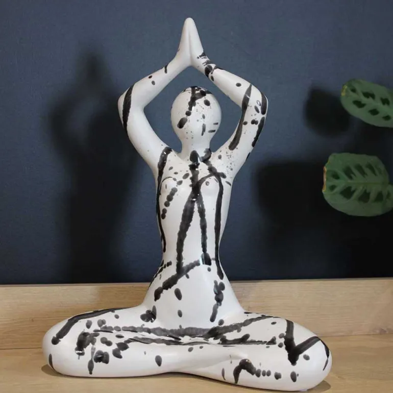 Statuette yoga en céramique Zoya splash