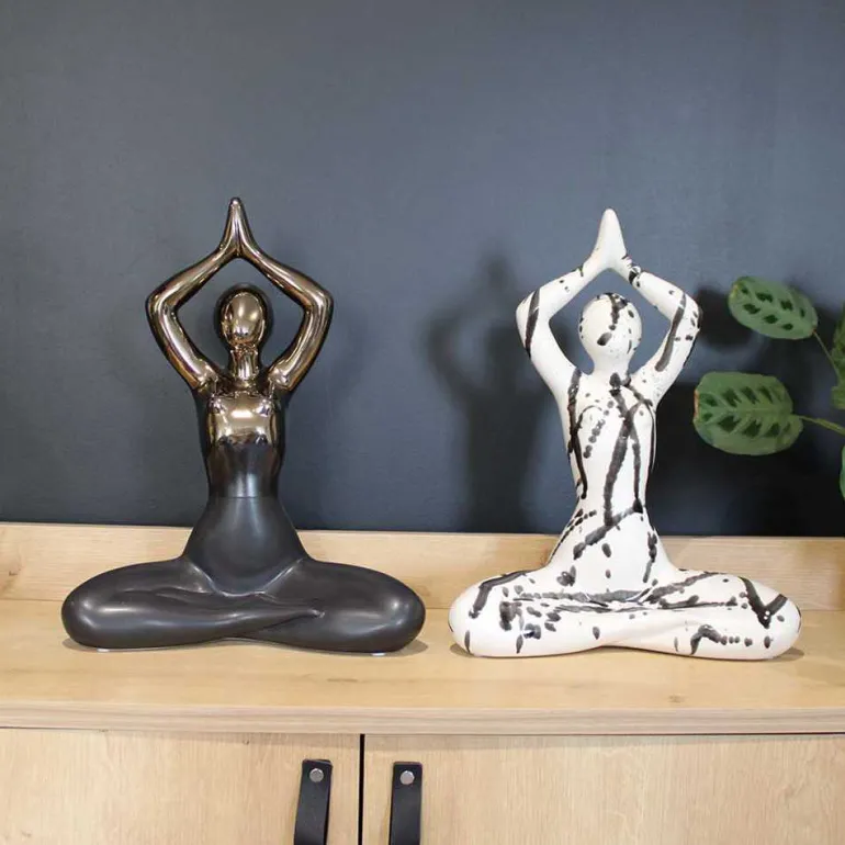 Statuette yoga en céramique Zoya splash