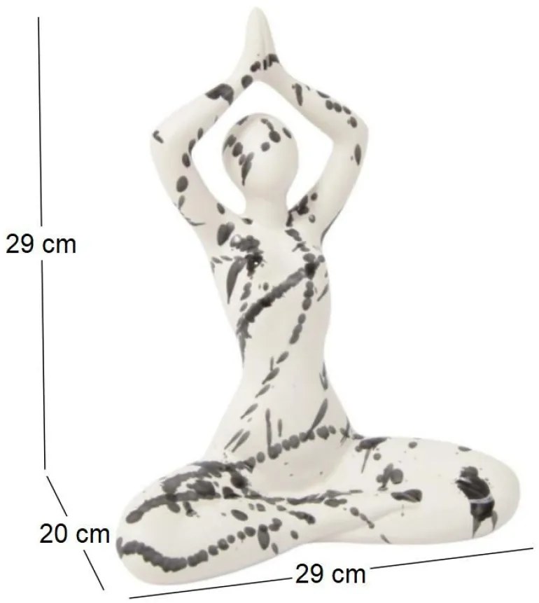 Statuette yoga en céramique Zoya splash