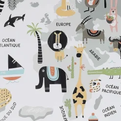 Sticker mural Mappemonde 90x60 cm (Continents gris)