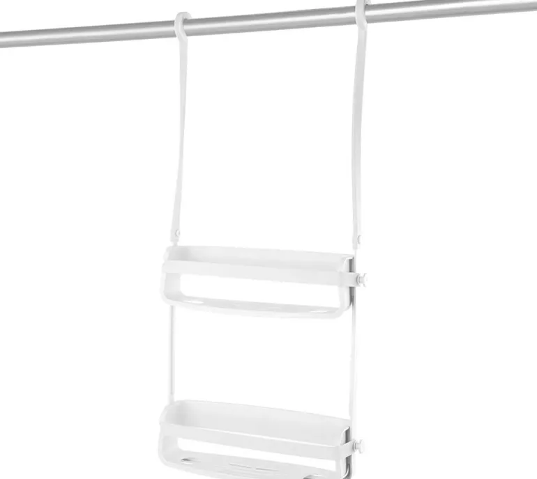 Support accessoires de douche 2 étagères Flex (Blanc)