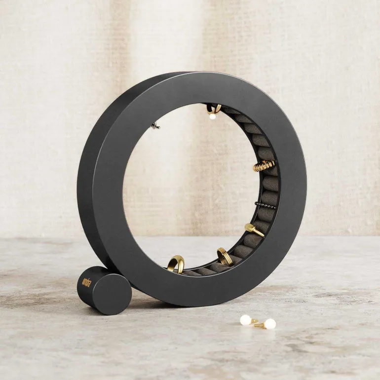 Support à bijoux en bois et velours Ferris