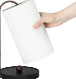 Support essuie-tout en bois et métal Bellwood (Noir et noyer)