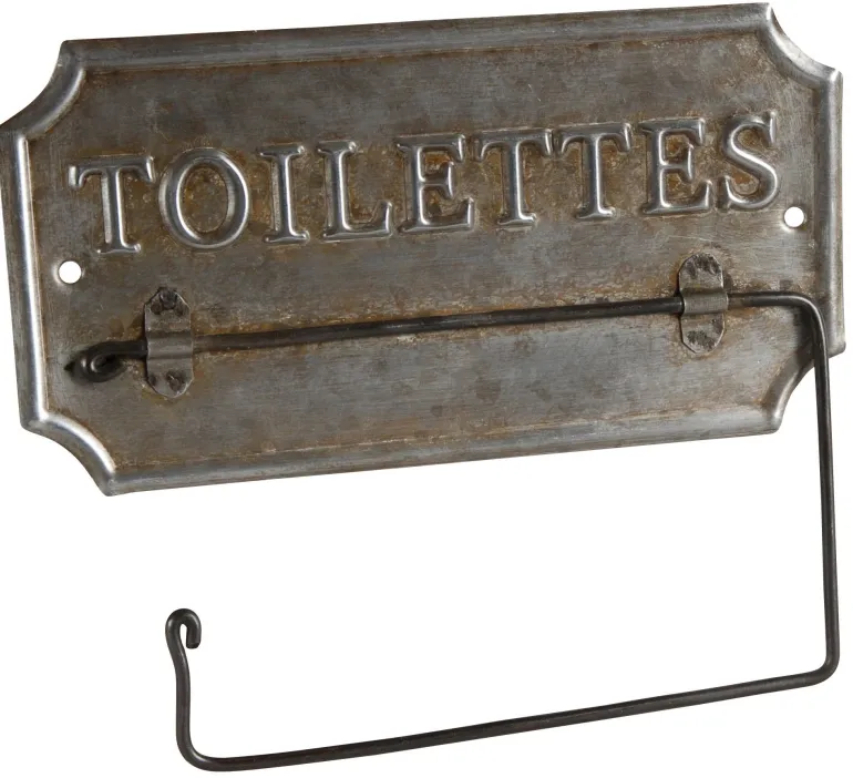 Support papier toilette ancien en zinc