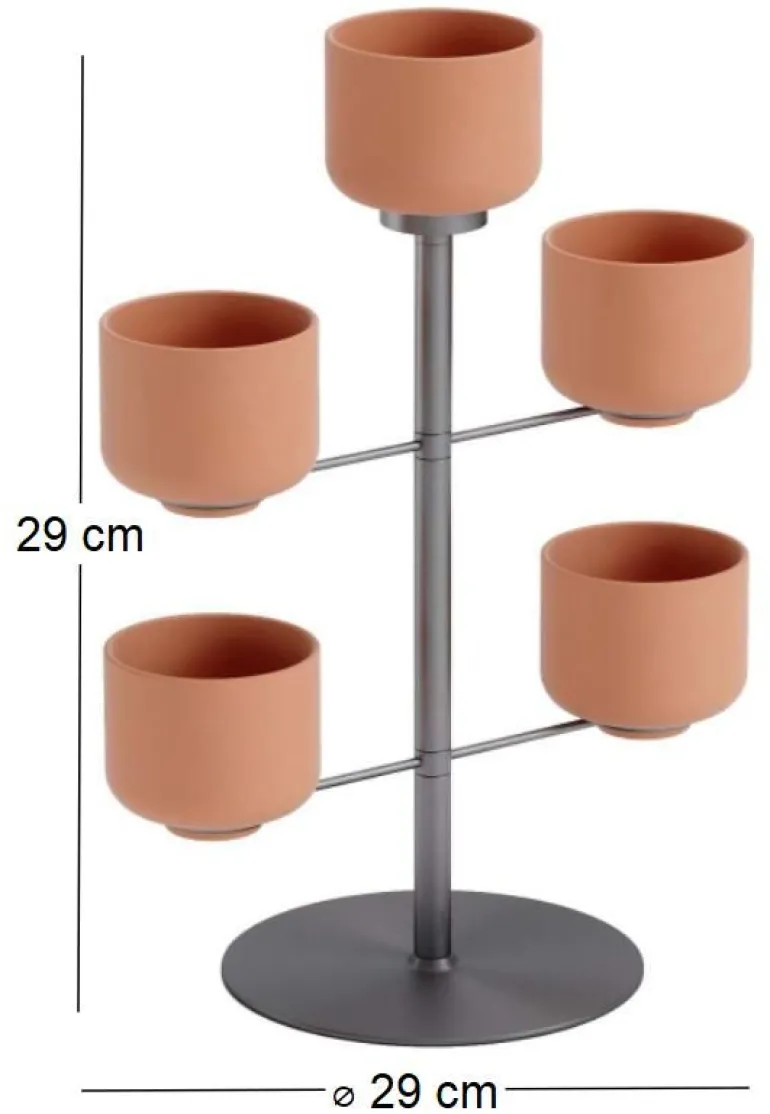 Support à plantes avec 5 pots Terrapotta
