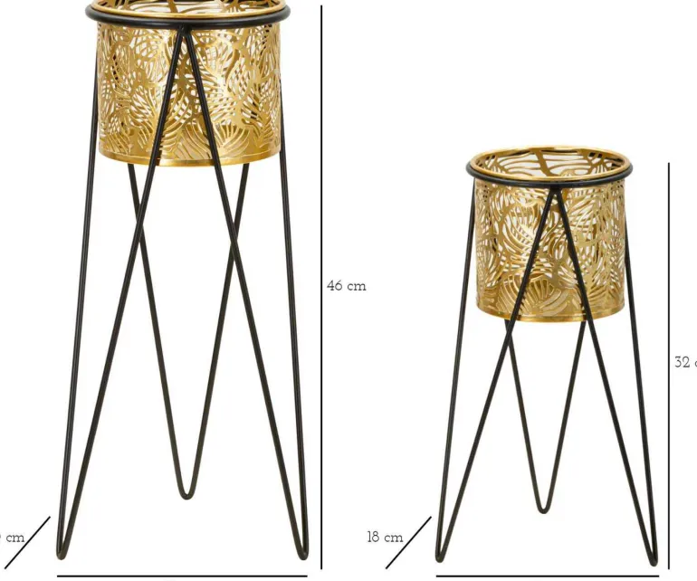 Support à plantes en métal Drak (Lot de 2)