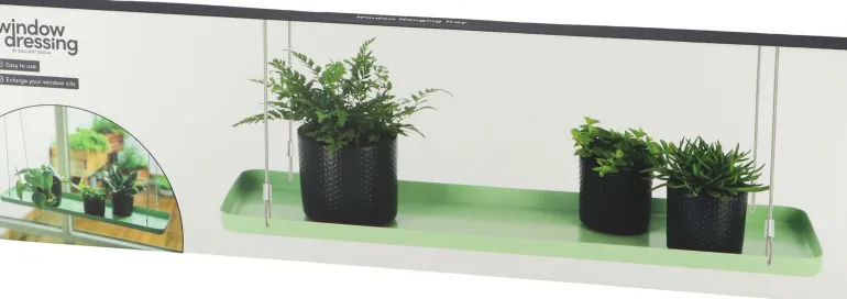 Support à plantes rectangulaire à suspendre vert (Longueur de 58 cm)