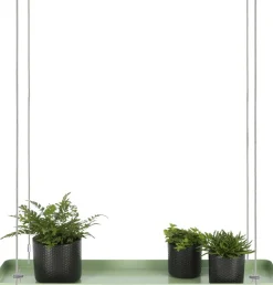 Support à plantes rectangulaire à suspendre vert (Longueur de 58 cm)