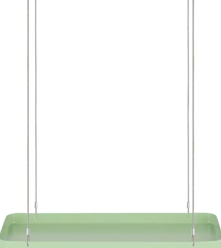 Support à plantes rectangulaire à suspendre vert (Longueur de 38 cm)