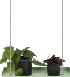 Support à plantes rectangulaire à suspendre vert (Longueur de 38 cm)