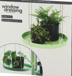 Support à plantes rond à suspendre vert (Diamètre de 24 cm)
