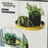 Support à plantes rond à suspendre doré (Diamètre de 24 cm)