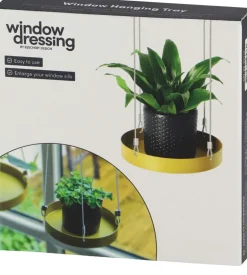 Support à plantes rond à suspendre doré (Diamètre de 14 cm)